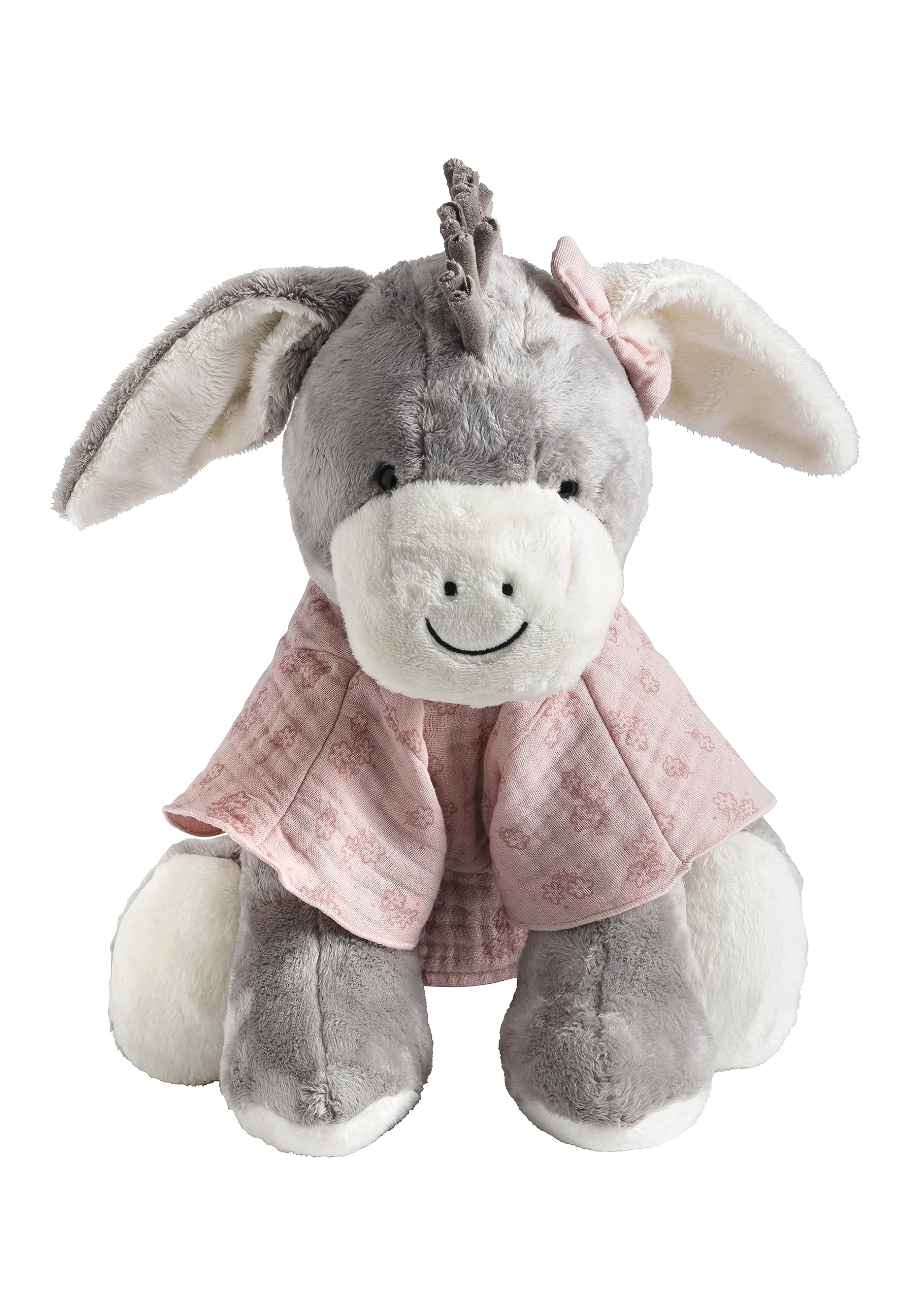 LALALO Sterntaler Kuscheltier mit Namen personalisiert, Emmi Girl Esel Bestickt, Mädchen Plüschtier Stofftier als Geschenk zur Geburt und Taufe, für Baby Kinder