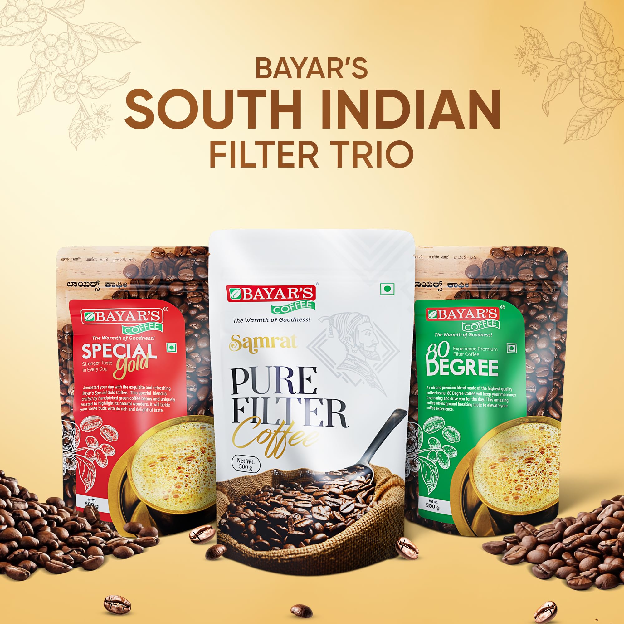 Bayar's Samrat Filter Coffee Powder | 100% Coffee | No Chicory | 500g 3