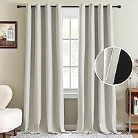 Vista 12 de H.VERSAILTEX Cortina de lino para oscurecer la habitación para dormitorio/sala de estar, cortinas opacas extra anchas de 100 x 84 pulgadas