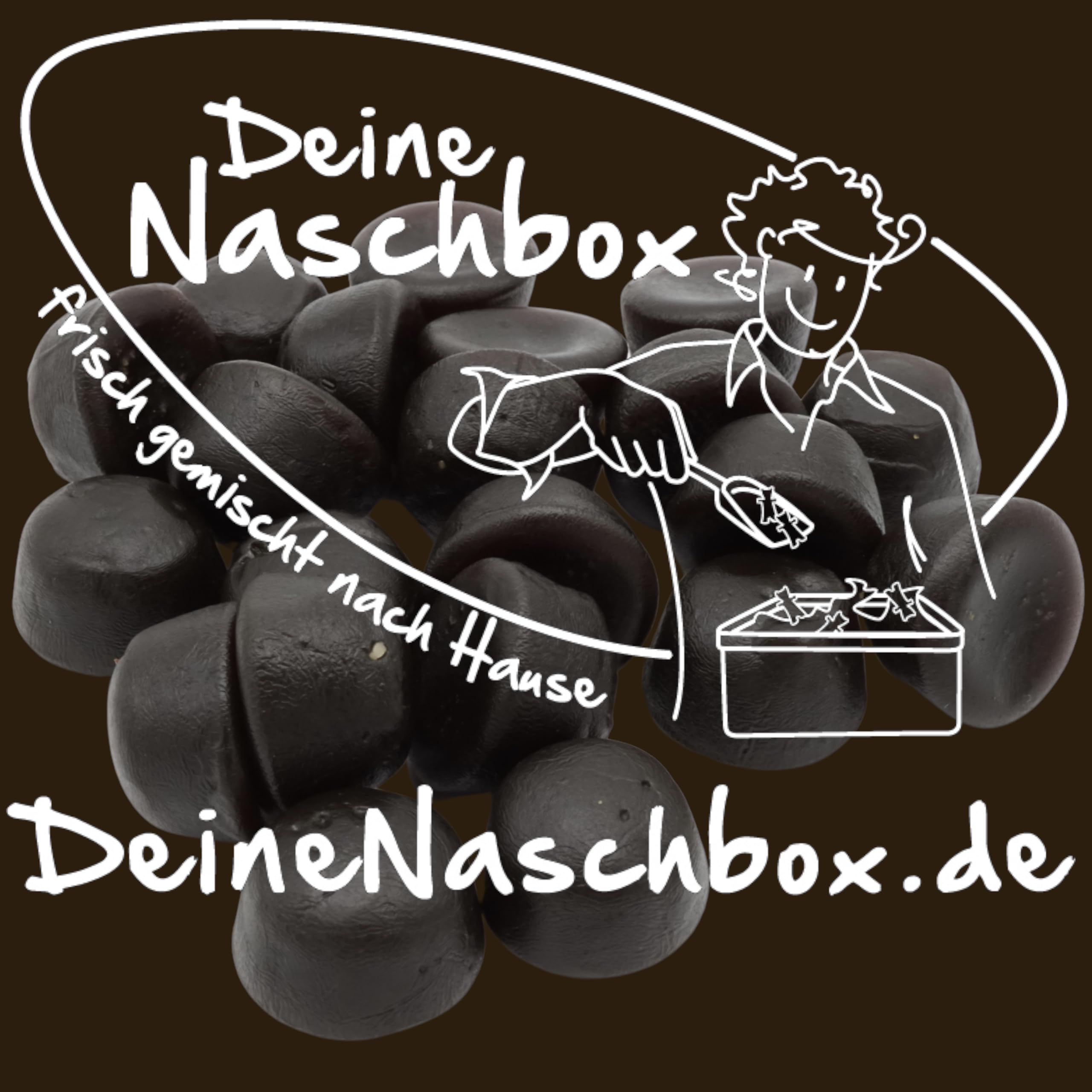 Deine Naschbox | Zuckerfreie Süße Lakritz Drops | 3kg Mega Pot | XXL Großpackung für Party, Candybar & als Geschenk - Gelatinefrei - Softe süße Bollen