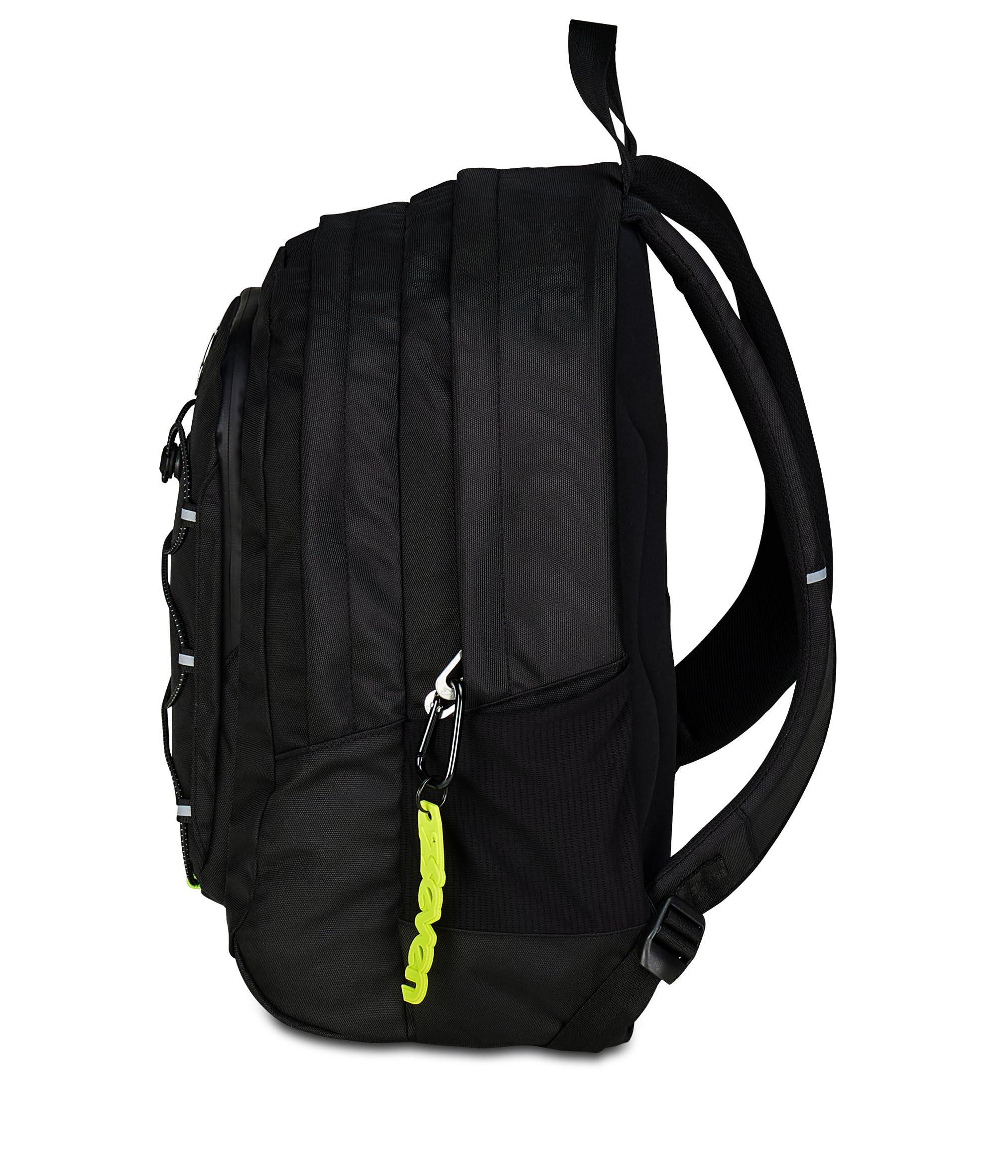 Seven Zaino Scuola Tech Line, Nero, Doppio Scomparto, 29 L, Scuola Media e Superiore, Zaino Ragazzo e Zaino Ragazza