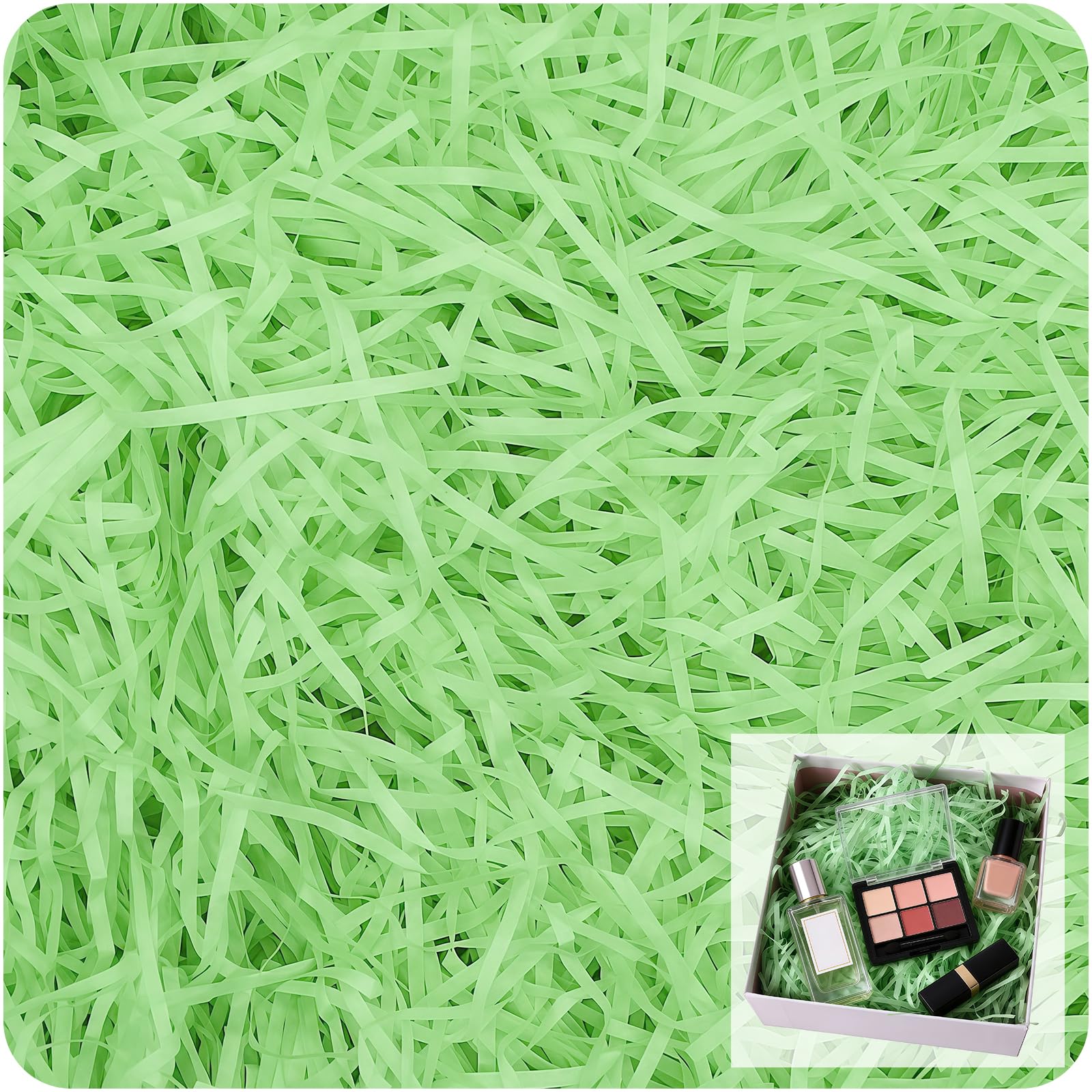 100g Shredded Tissue Paper for Gift Boxes Green, 100 Grams Green Soft Shredded Paper for Hampers Filling and Packaging Filler Shreds Stuffing Paper for Birthday Party Baby Shower Gift Decor