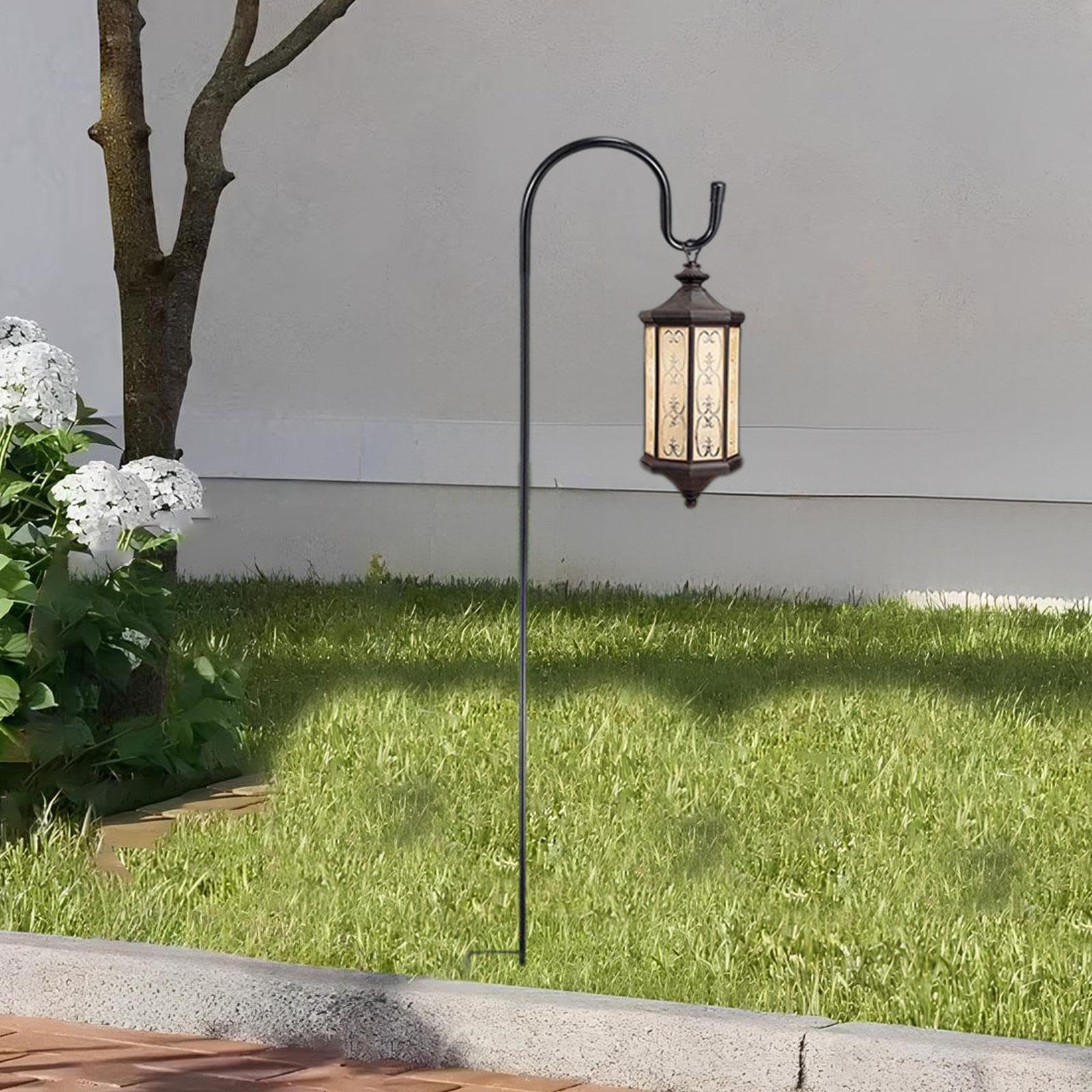 Garden Shepherd Hook Outdoor Garden Wind Chimes Deck Wedding Decor Flowerpot-image-39