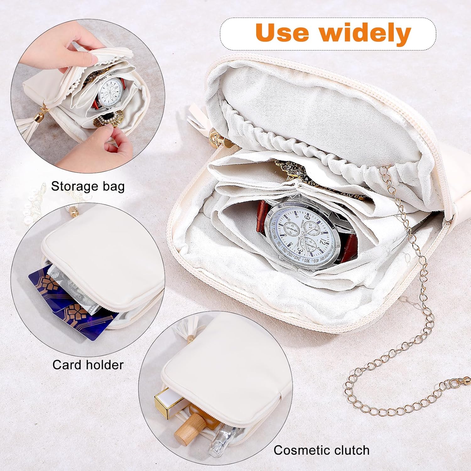 WLLHYF Small Travel Jewelry Organizer Case Travel Gifts for Women Jewelry Pouch Bags with Zipper Jewelry-Organizer Storage Bag for Bracelet Rings Earring