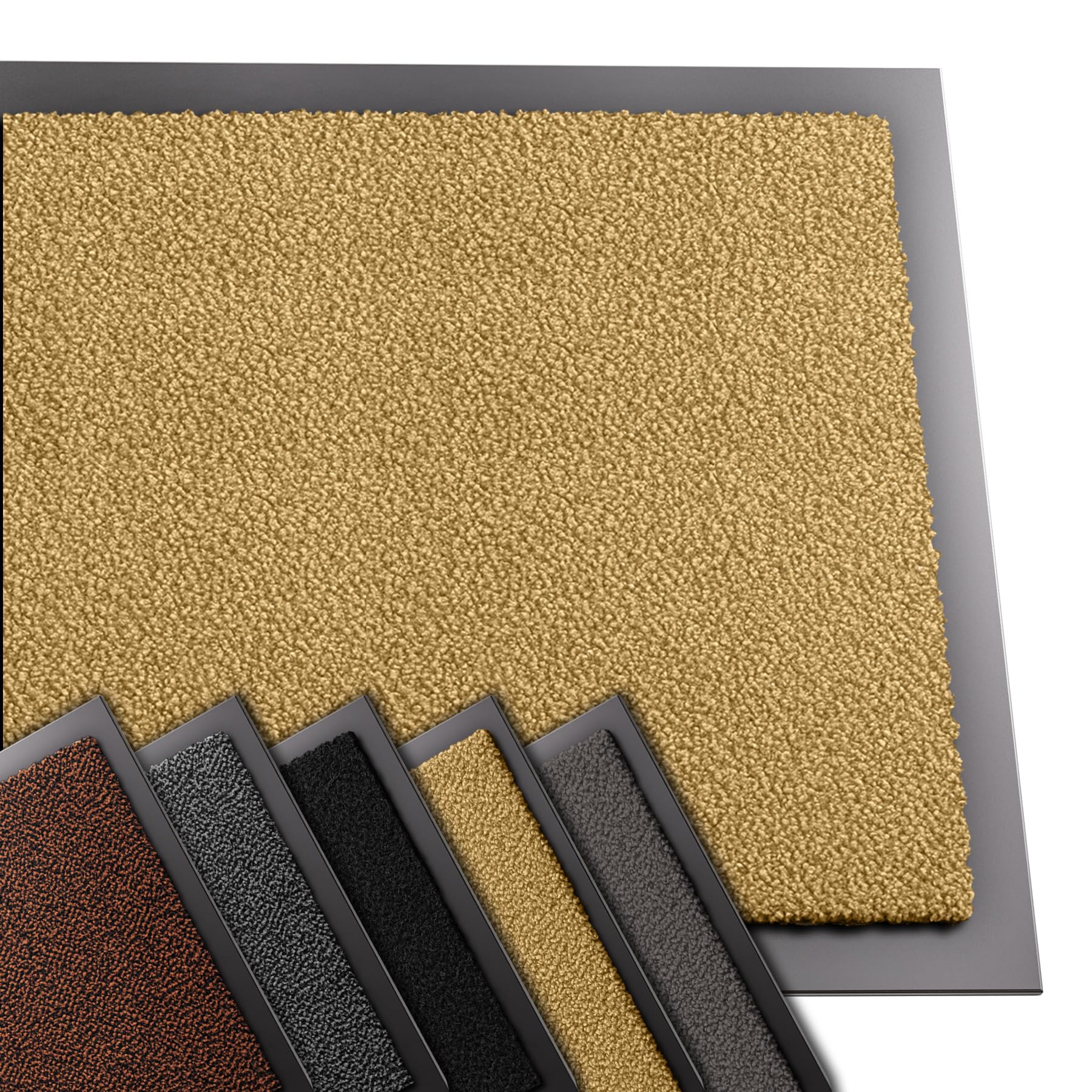 VOUNOT® Door Mats for Outdoor or Indoor, Dirt trapper, Non Slip Barrier Mat Washable Welcome Doormat Entrance Rug, Beige, 40x60cm