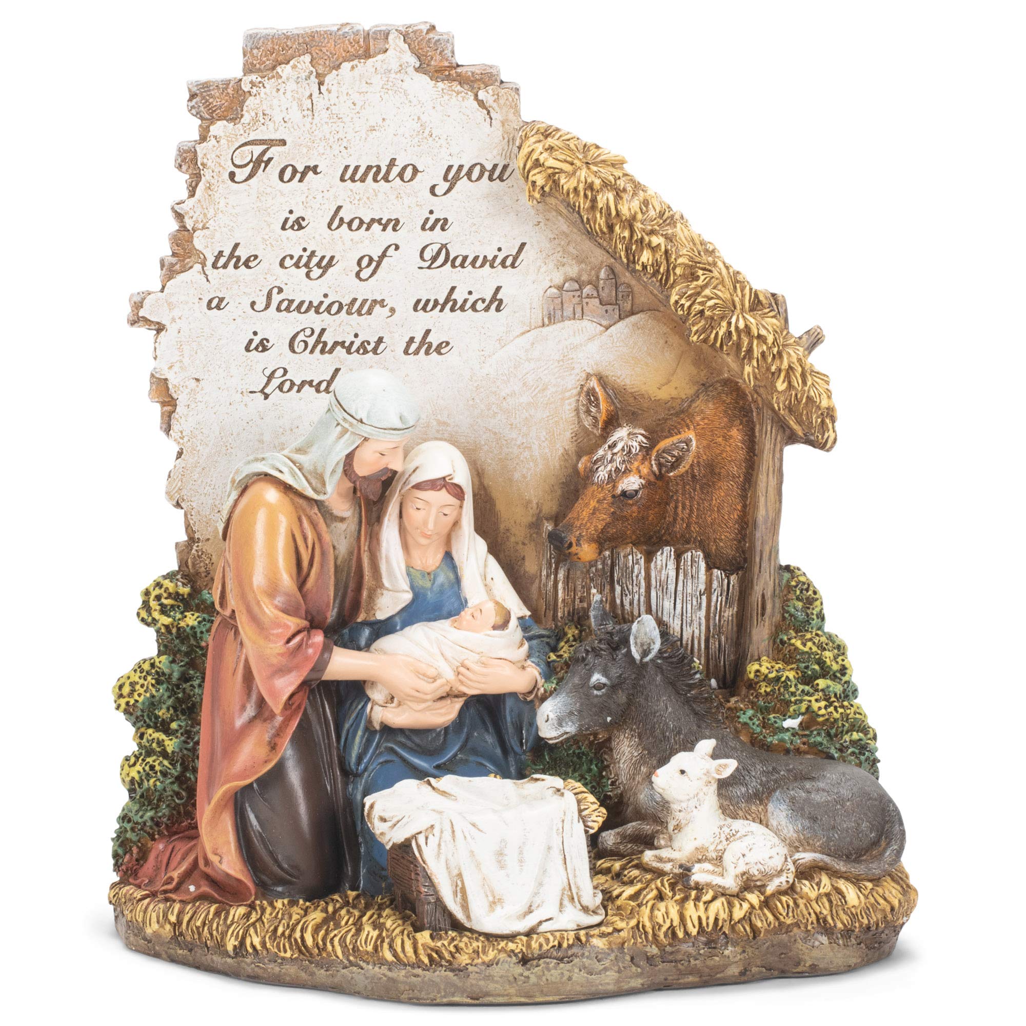 Unto You a Savior is Born - Scultura presepe di Natale, 25,4 cm