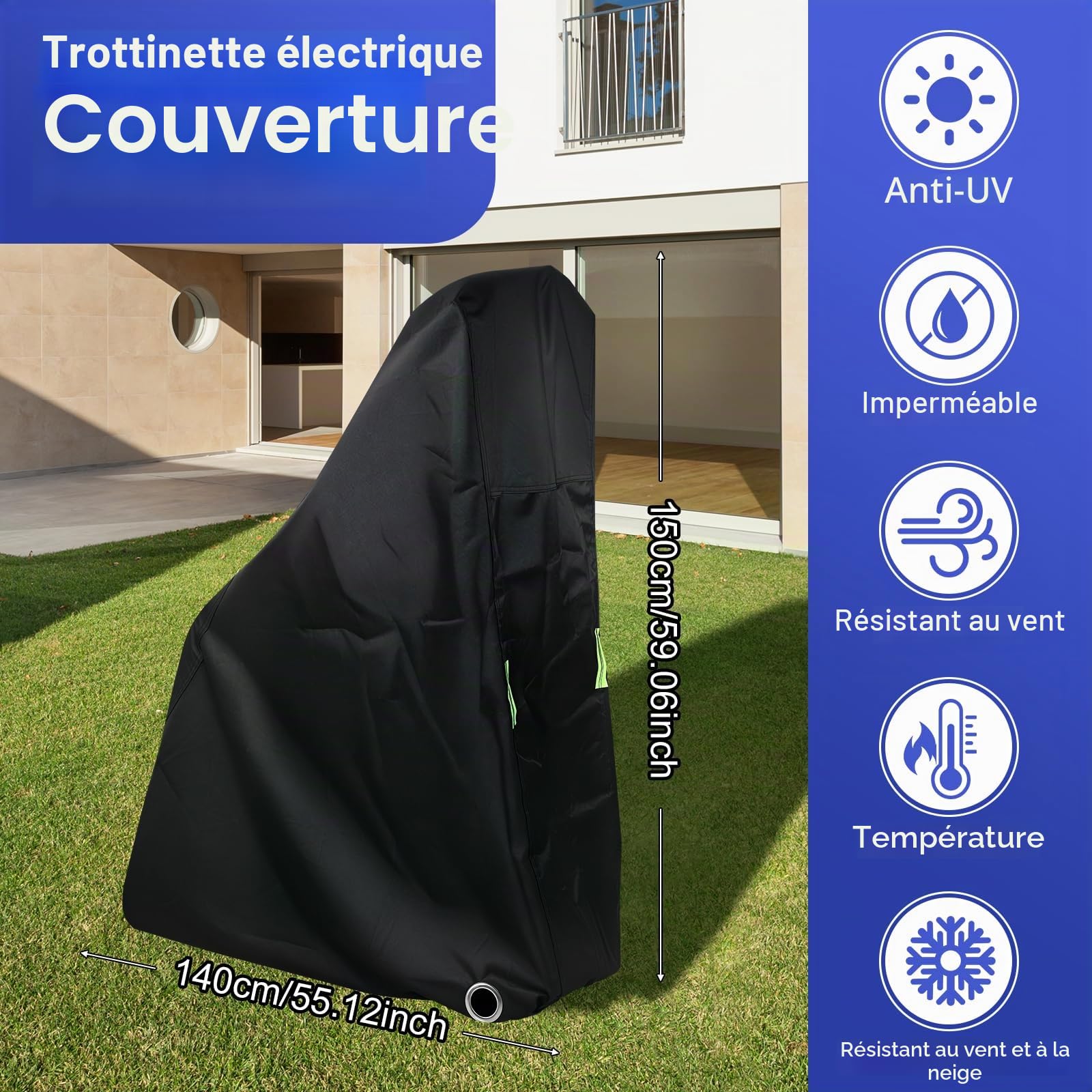 Housse de Protection pour Trottinette Yungeln 420D Oxford Imperméable & Hivernale,Universellement Compatible avec la Majorité des Trotinettes Électriques