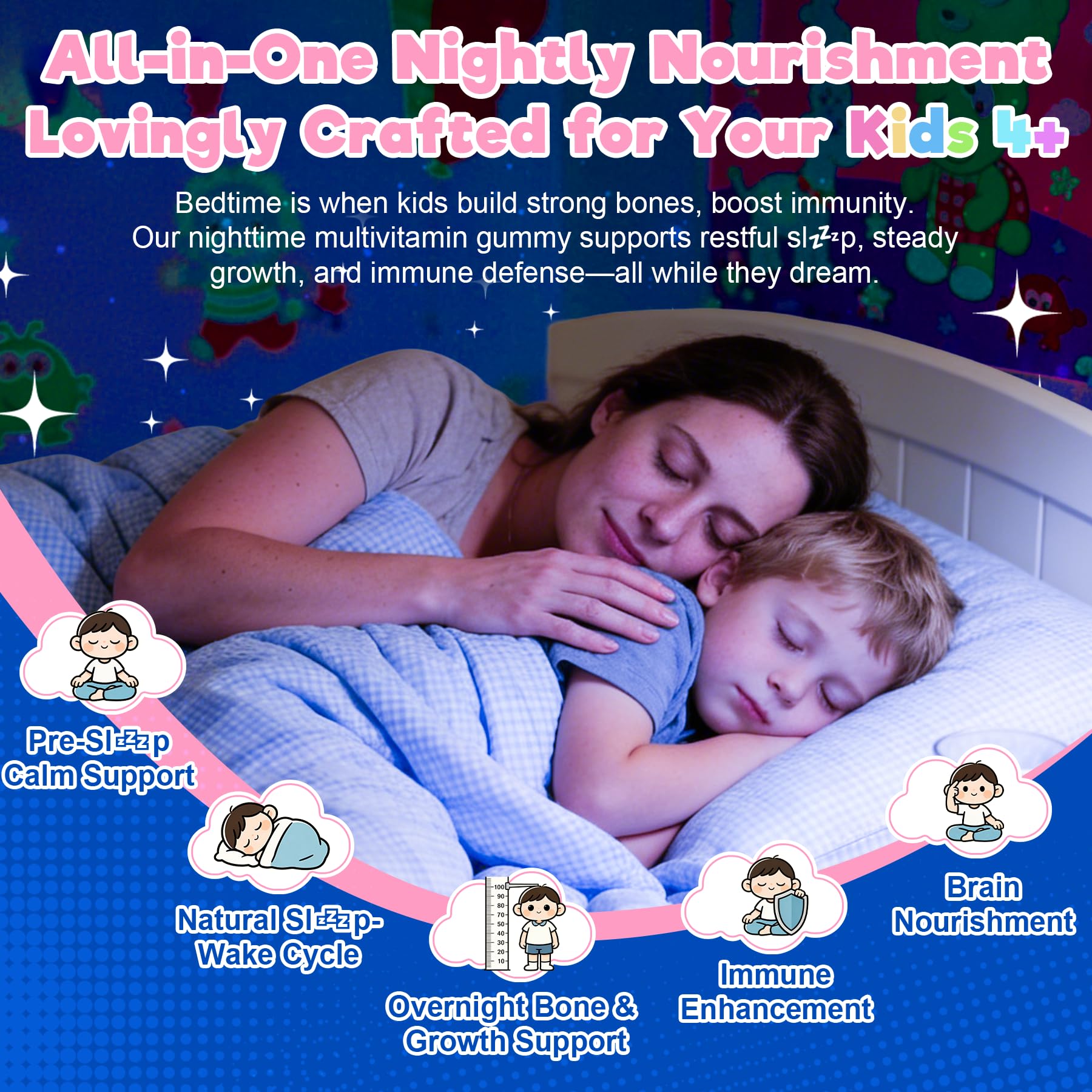 Kids Sleep Gummies Magnesium Glycinate + Multivitamin, No Melatonin, 120Cts — Amazon image 6
