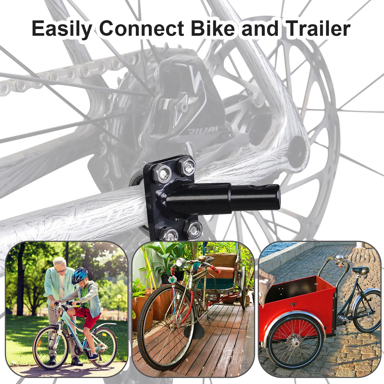 Gancio Traino Bici, Rimorchio Bici Bambini Adattatore Universale, Carrello Bicicletta Rimorchio, Gancio di Traino per Rimorchio Bicicletta, Fissaggio Sicuro con Perno, per Bambini, Cani
