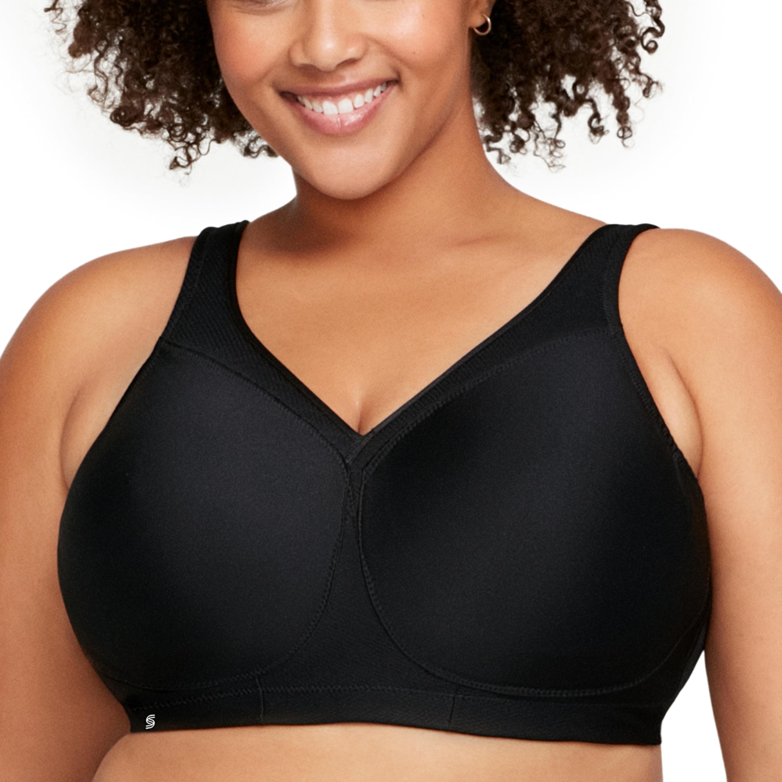Glamorise Magiclift Seamless Sports Bra Wirefree #1006 Reggiseno, Nero (Black 002), 7E Donna