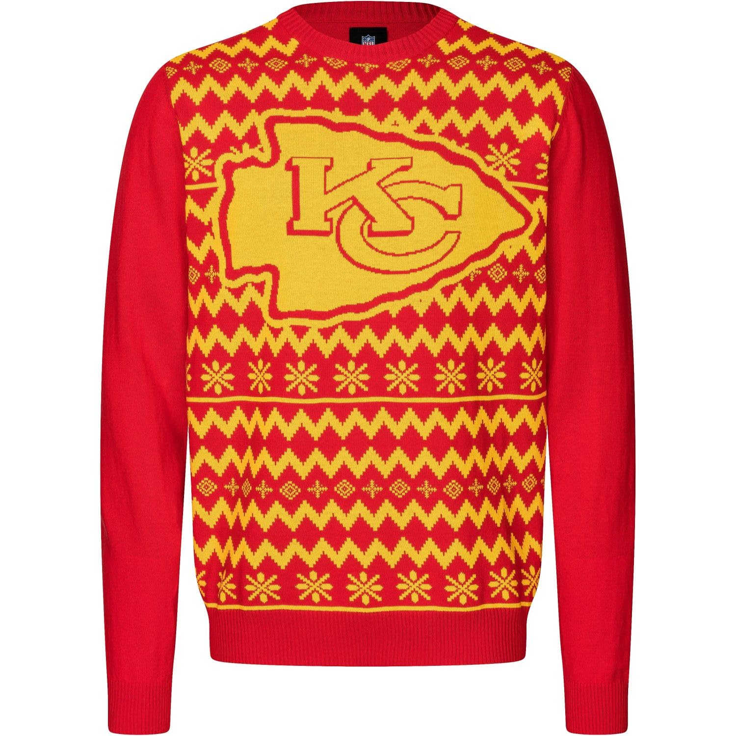 NFL Kansas City Chiefs Ugly Sweater Big Logo 2-Color Christmas Pullover Weihnachten