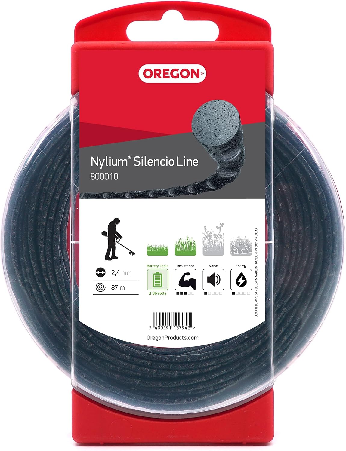 Oregon Nylium Silencio 095 Trimmer Line Heavy Duty, .095" x 285-Foot