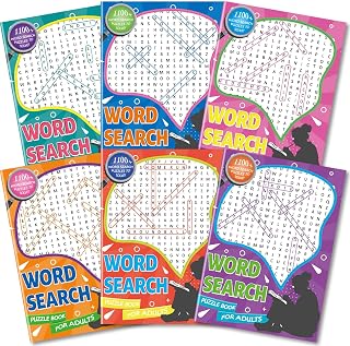 Kalysky Large Print Word Search Books for Adults Seniors: 6 Full-Size Puzzle Books, 6000+ Themed Words, Brain Games for Teens
