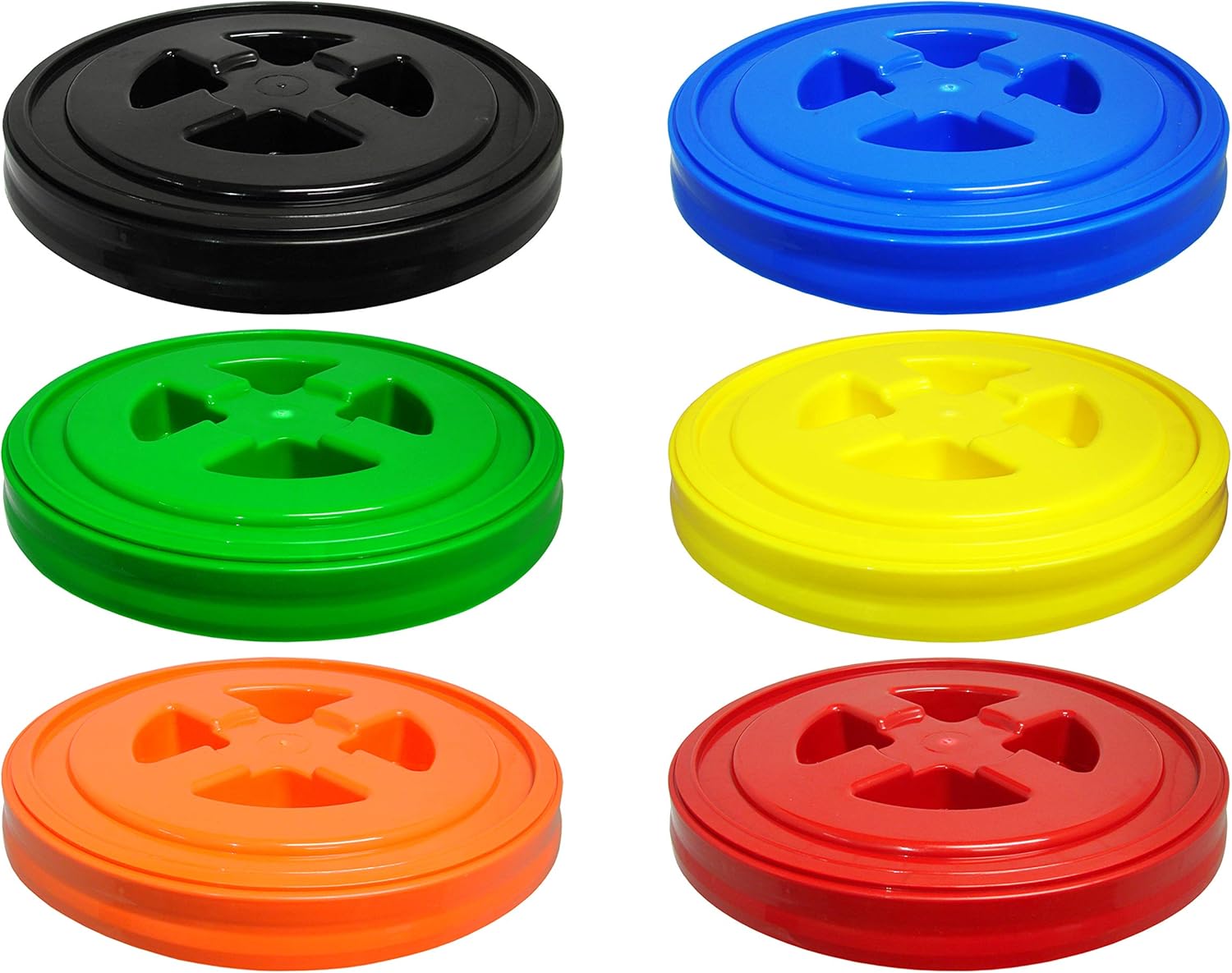 Twister Seal Lids (6 Pack) - Easy Access Bucket Lids (will fit MOST buckets 3.5-7 gal) (Pink)