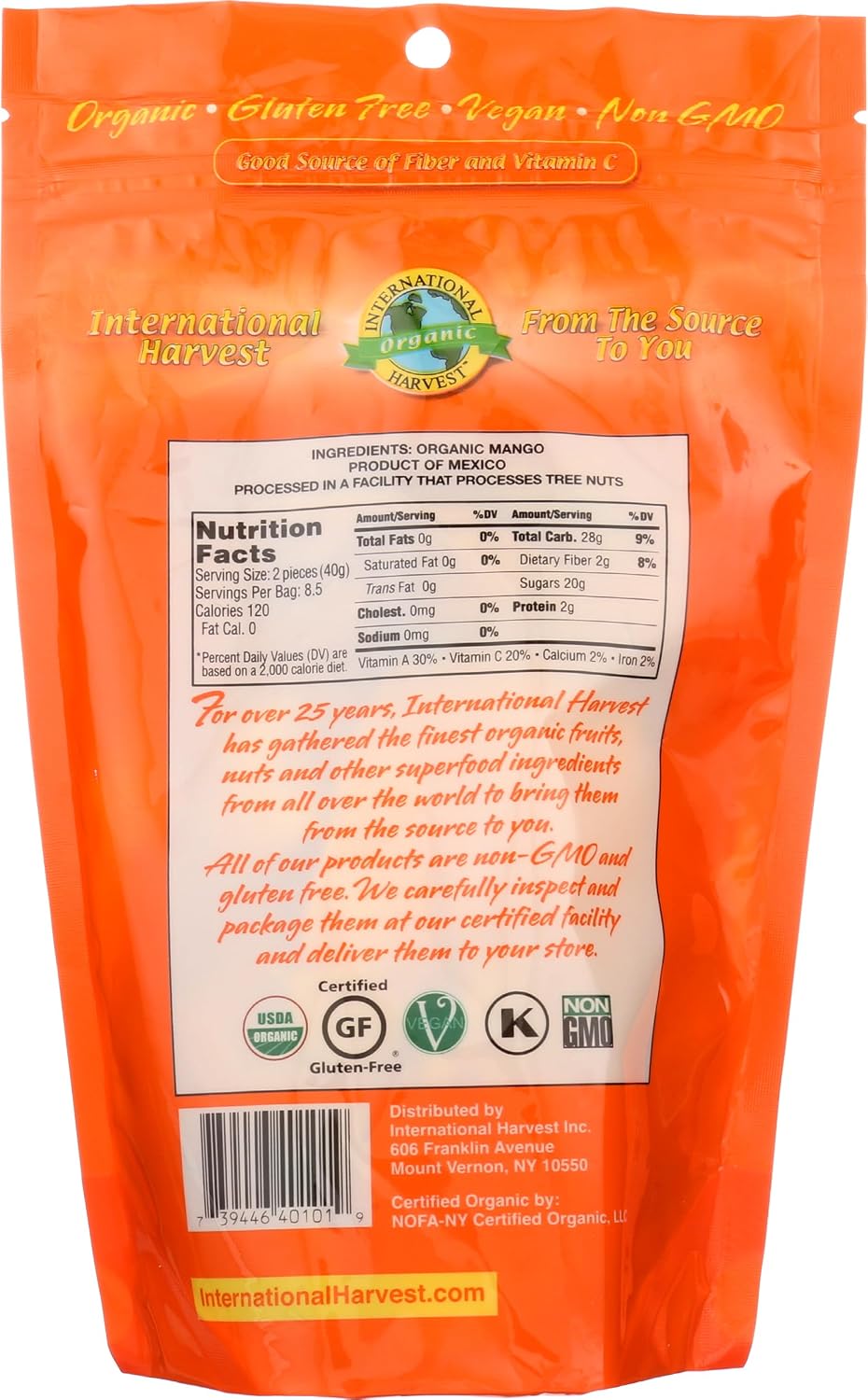 International Harvest, Organic Mango Slices, 12 Ounce