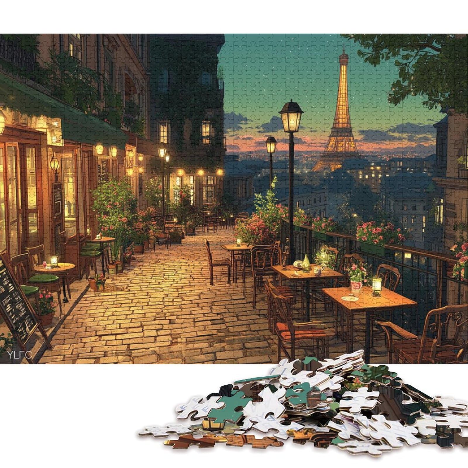 Eiffel Tower Wooden Jigsaw Puzzles 300 Pieces for Adults Fun Stress Relief Toy Intellectual Game Education Game Home Decoration Relaxation And Intelligence 300pcs (40x28cm)