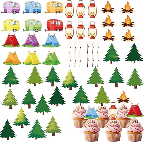 54 adornos para cupcakes y tartas para decoración de tartas para celebrar baby shower, cumpleaños, aniversario, fiesta, suministros de decoración de