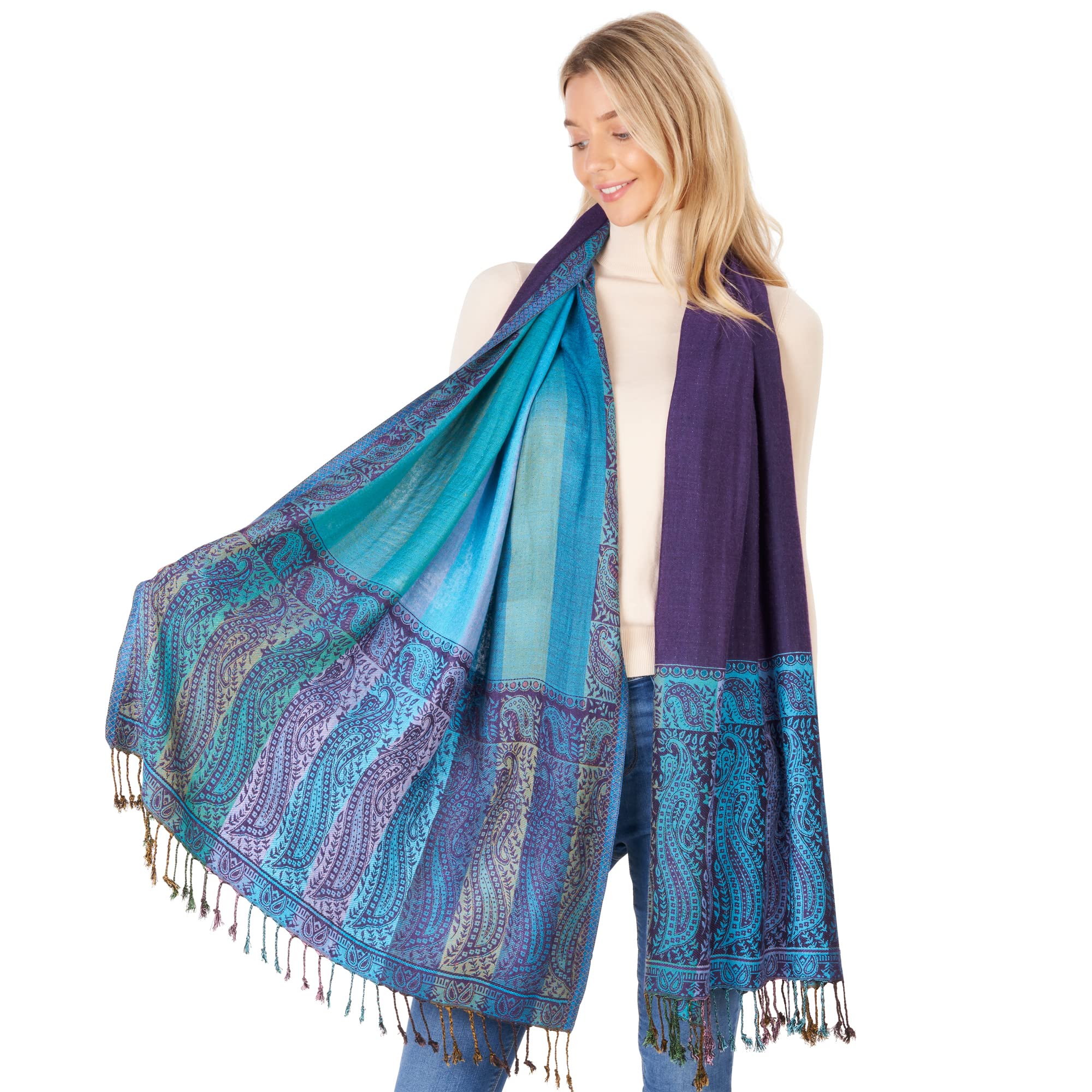 Lovarzi Women's Purple Scarf - Long Designer Scarves For Uk - Pashmina Shawls And Wraps - Winter Scarfs - Lightweight Evening Large Scarf For Wrap Shawl - Christmas Xmas Presents For