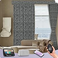 Vista 20 de Graywind Cortinas inteligentes cableadas compatibles con Alexa Google, control remoto motorizado para puerta corrediza de un solo sentido