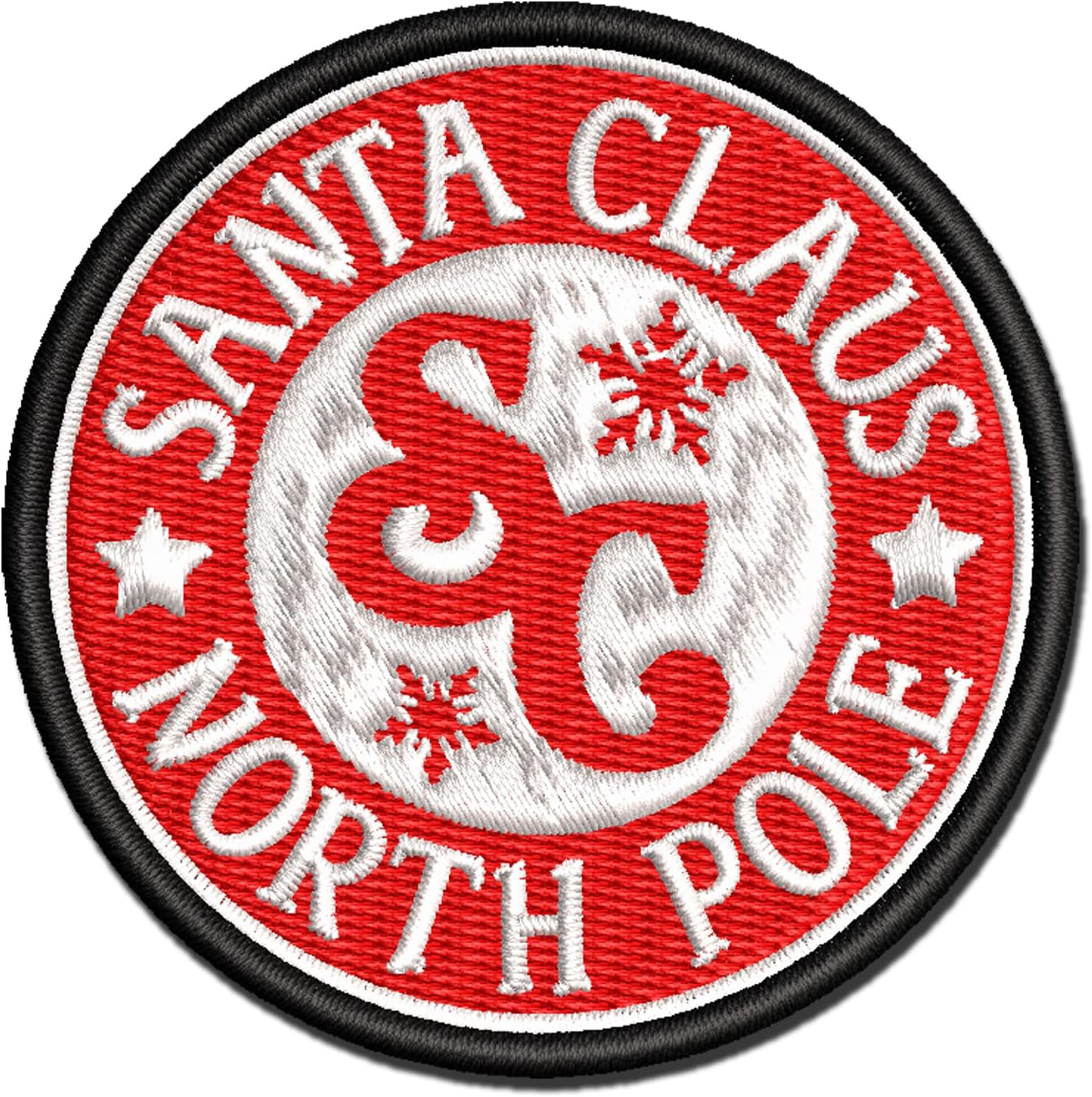 Santa Claus North Pole Christmas Multi-Color Embroidered Iron-On Patch Applique - Large 3.5 Inch