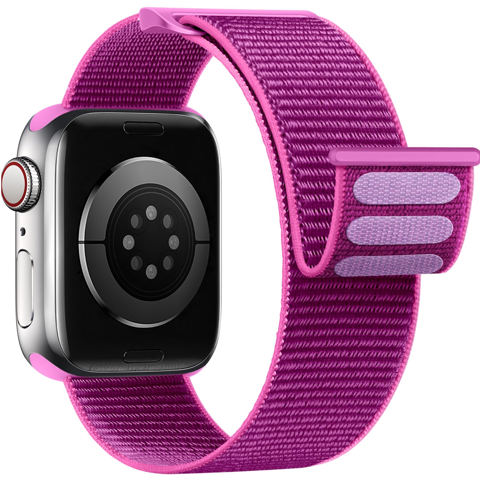 Yoohoo Nylon Straps Compatible with Apple Watch Straps 44mm 45mm 46mm 49mm 42mm(Series 3/2/1)Women Men,Upgraded Soft Nylon Replacement Bands for iWatch Series 11 10 9 8 7 6 5 4 3 2 1 SE3 Ultra3/Black — view 9
