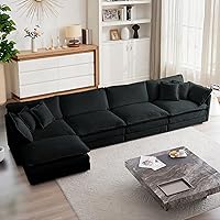 Vista 31 de mikibama - Sofá seccional modular, juego de sofá en forma de L de 111.5 pulgadas para sala de estar, sofás de 3 plazas cómodos tipo nube con otomana