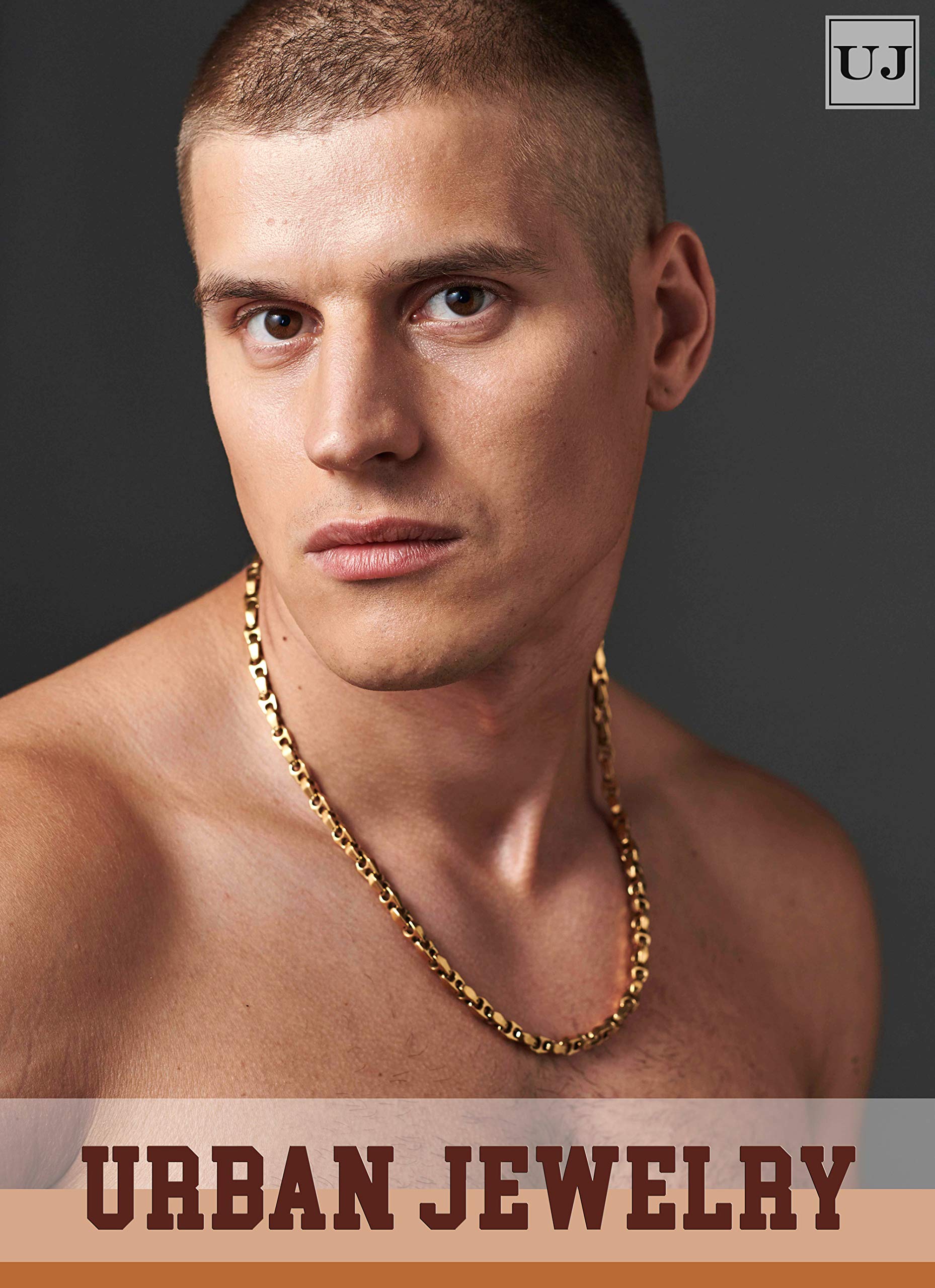 Urban Jewelry Unique Astro Snake - Cadena de eslabones de tungsteno dorado o plateado para hombre (pesada, sólida), tungsteno, No es una piedra preciosa