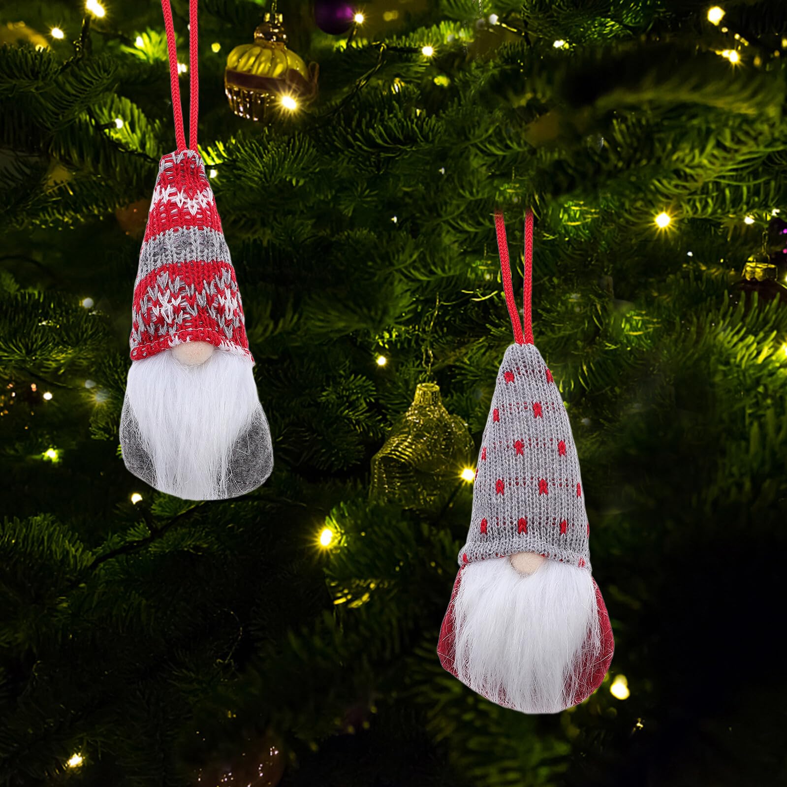 8 Stück Teiliges Weihnachtszwerg Anhänger aus Leichtem Plüsch Skandinavische GNOME Deko für Weihnachtsbaum Langlebige Tragbare Christbaumschmuck für Festliche Weihnachtsdekoration