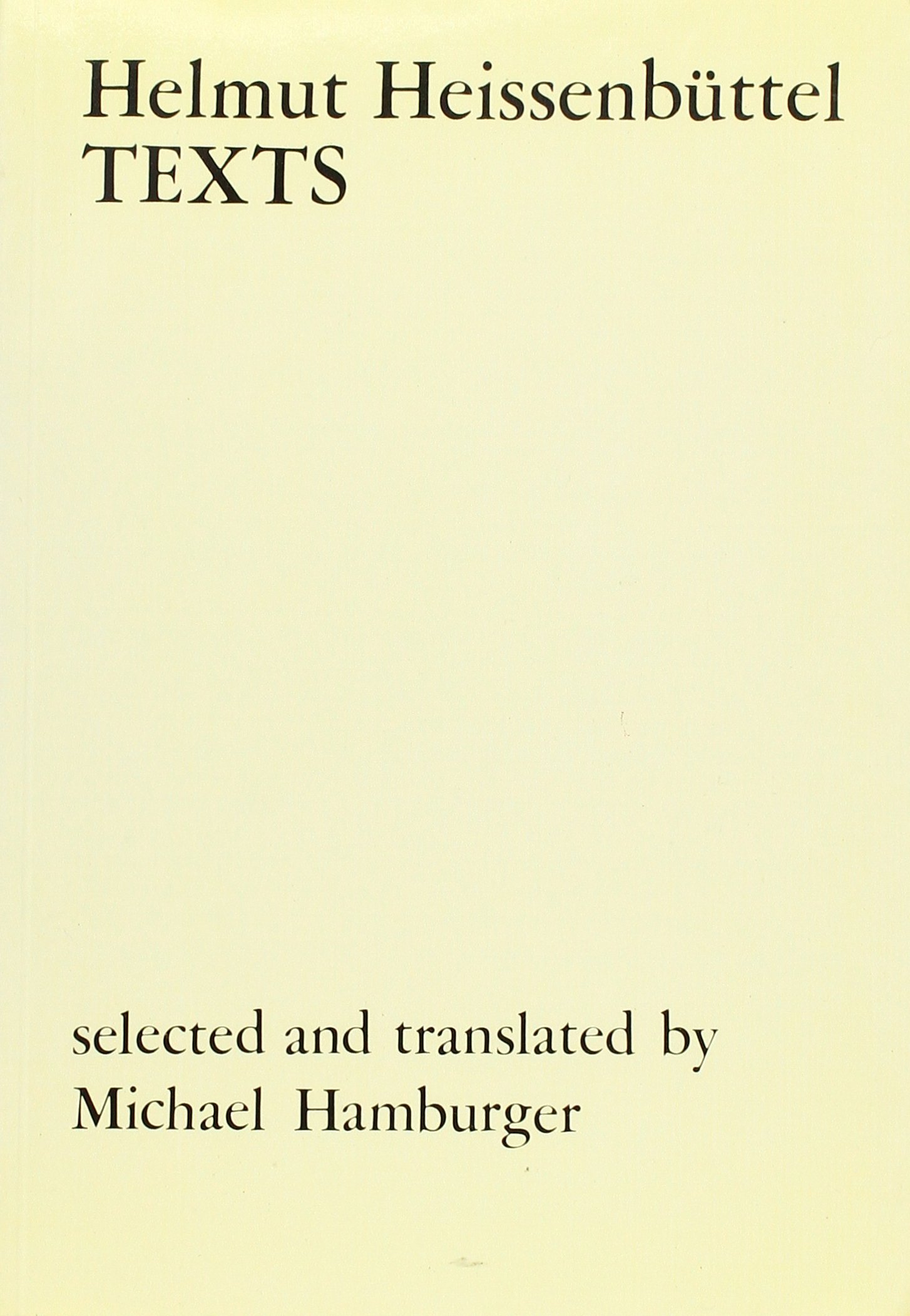 Texts.by Heissenbuttel, Hamburger  New 9780714525907 Fast Free Shipping**