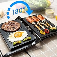 Vista 5 de Aigostar Panini Press Grill Sandwichera y hervidor eléctrico pequeño 1L 1100W