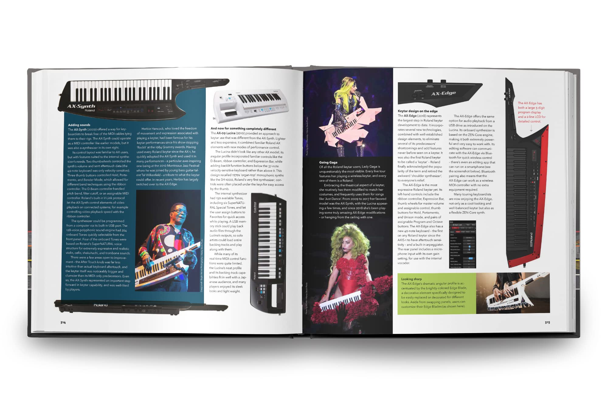 Bjooks Inspire The Music hochwertiger Hardcover Bildband über 50 Jahre Roland Geschichte mit klassischen Instrumenten, Interviews, Fotografien und Einblicken in Pop, Hip Hop und elektronische Musik