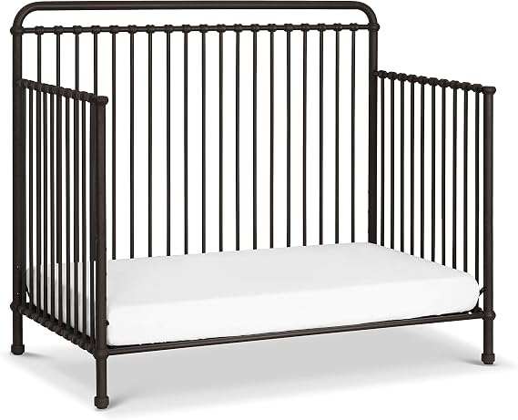 Namesake Winston 4-in-1 Metal Baby Crib Convertible to Toddler Bed & Daybed & Full-Size Bed - GREENGUARD Gold Certified - 4 Adjustable Mattress Heights - Conversion Kit Sold Separately - Vintage Iron