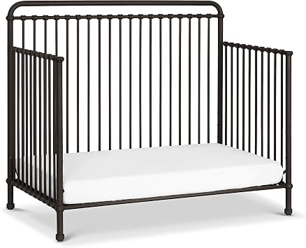 Namesake Winston 4-in-1 Metal Baby Crib Convertible to Toddler Bed & Daybed & Full-Size Bed - GREENGUARD Gold Certified - 4 Adjustable Mattress Heights - Conversion Kit Sold Separately - Vintage Iron