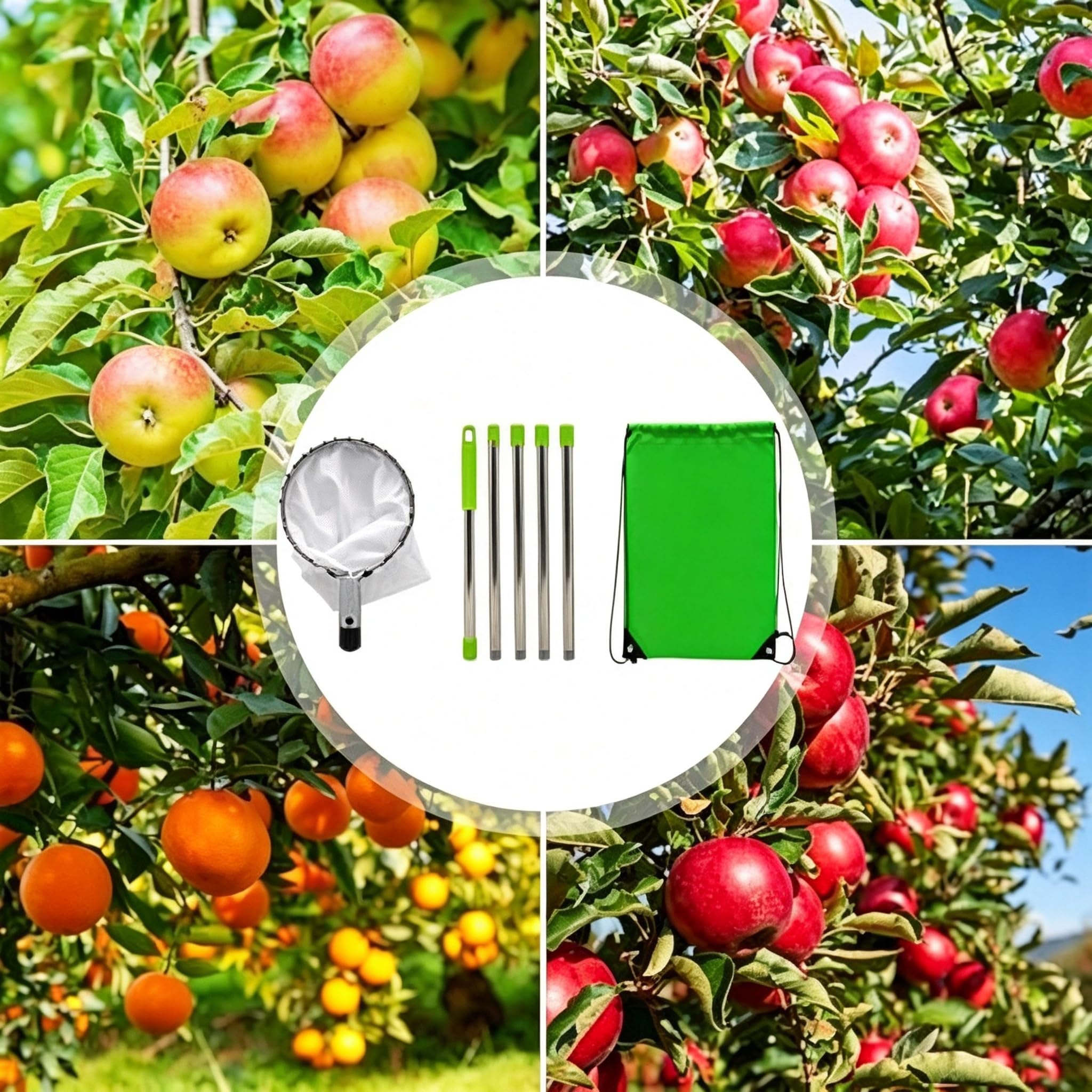 Obstpflücker mit Korb, Teleskop-Obstpflückwerkzeug