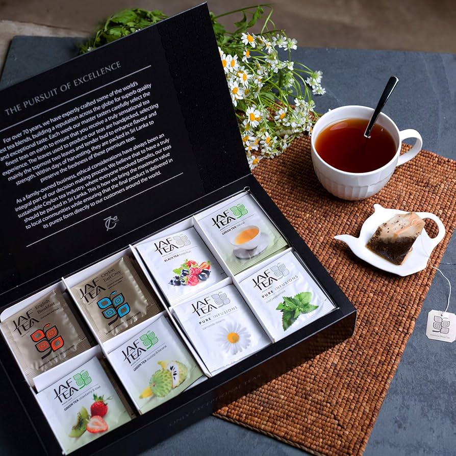 Amazon.com : Jaf Tea - Tea Sampler Gift Set Box, 80 COUNT - 8 Tea