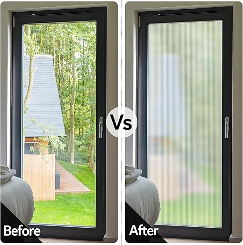 Miniatura 3 de VELIMAX Película de cristal para ventana, película de privacidad para ventana, vinilo esmerilado, calcomanías decorativas 3D no adhesivas para baño,
