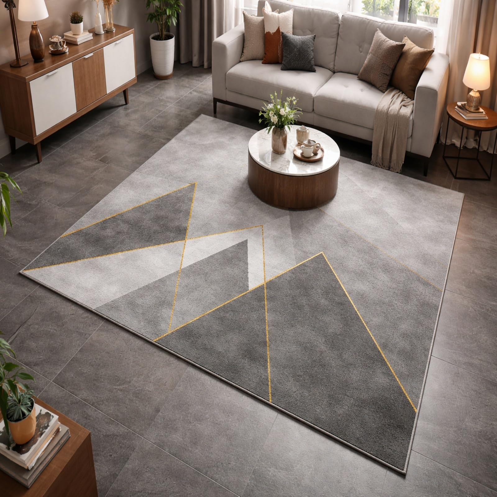 Alfombras lavables Rururug 160x230 cm gris para el dormitorio