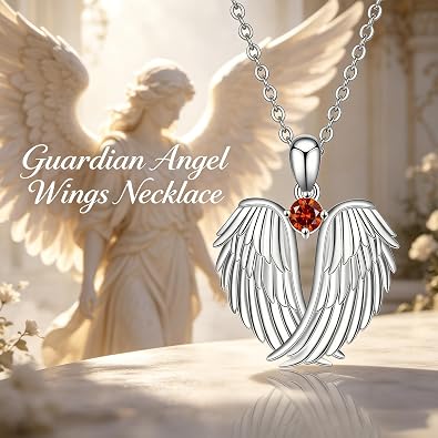 Angel Wings Necklace 18K White Gold Plated Delicate Angel Necklace Meaningful Jewelry Gift for Women