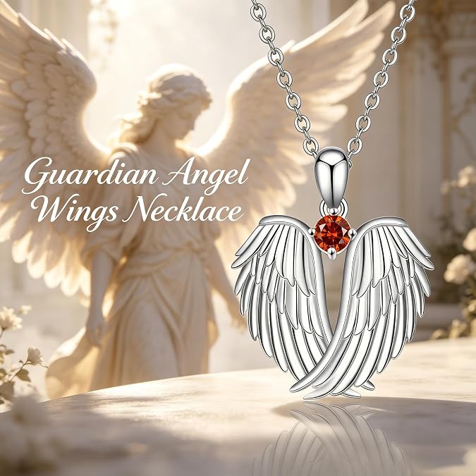 Angel Wings Necklace 18K White Gold Plated Delicate Angel Necklace Meaningful Jewelry Gift for Women