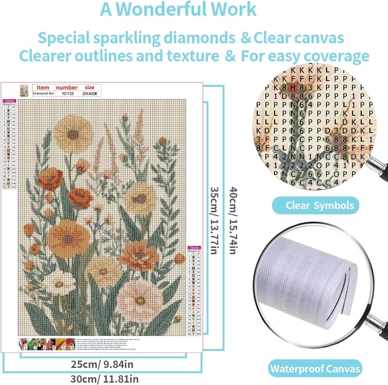 Bloomthread Plants Wildflowers Mothers Day Full Drill 5D Diamond Painting Kits, DIY Diamond Art for Adults with HD Printed Canvas, Vibrant Wall Decor for Home-12x16Inches (Flower-2)