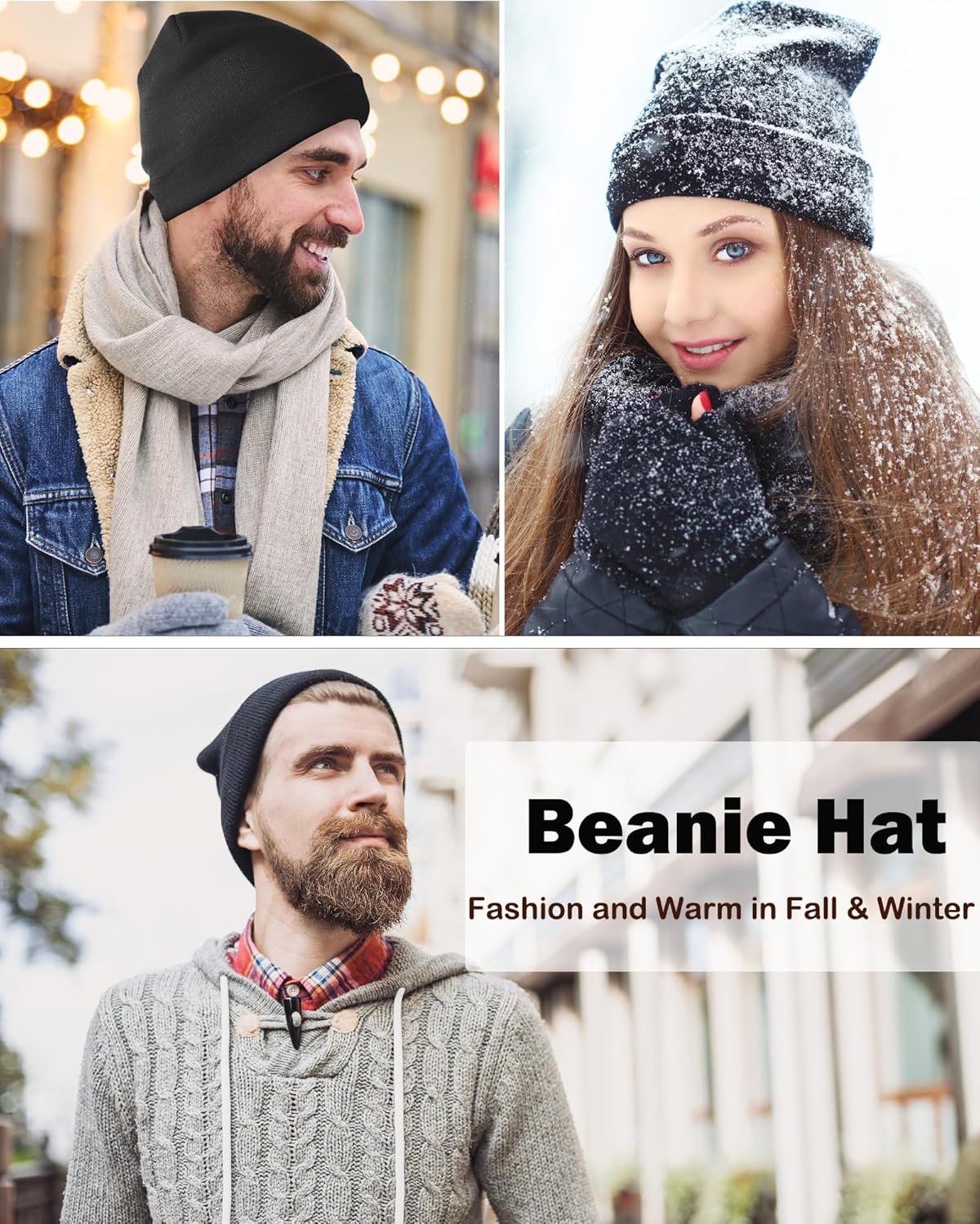 Womens Satin Lined Beanie Wool Knit Cuffed Warm Winter Hats for Women Men Soft Slouchy Silk Lining Beanies Skull Cap - Image 7