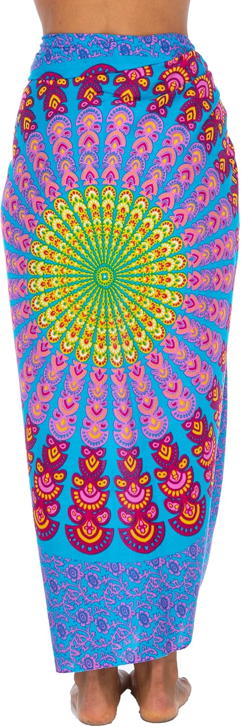 Back From Bali Womens Sarong Beach Swimsuit Bikini Cover up Wrap Peacock & Clip