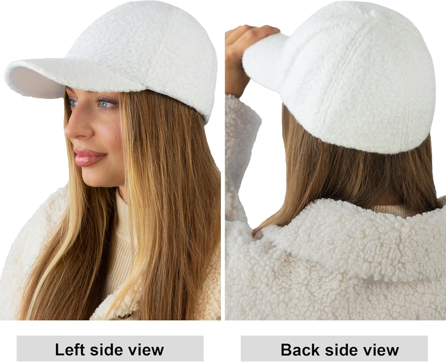 Sherpa Wool Hat for Women – Warm Fuzzy Headwear – Cozy Soft Ladies Accessory – Stylish Fleece Cap Alternative