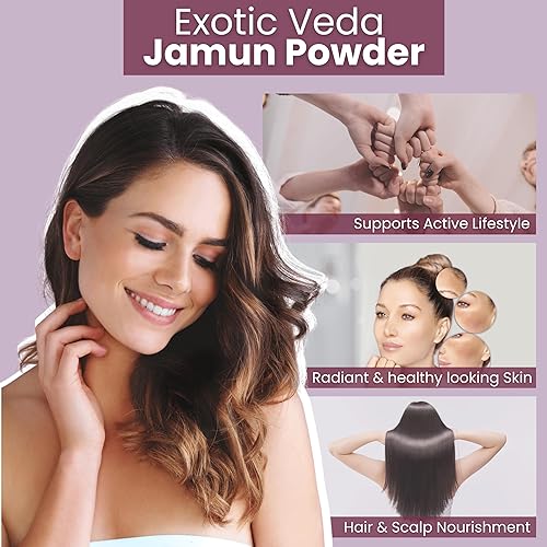 Miniatura 3 de Exotic Veda Polvo de semillas de jamun puro, jambolana de Eugenia en bolsa (3.52 onzas), 100% puro, vegano, sin gluten, sin OMG, adecuado para