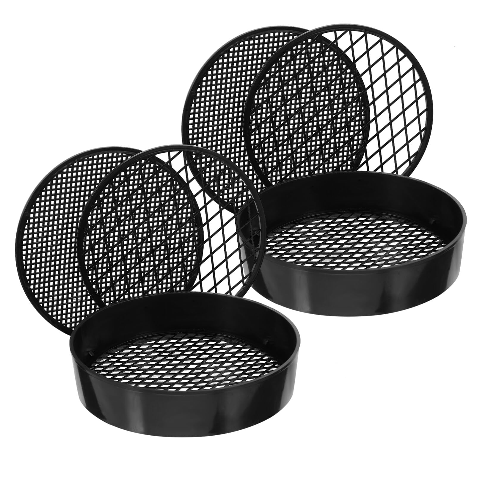 VICASKY 2 Sets Test Sieves, Plastic Mesh Aperture Lab Standard Test Sieve, Economy Test Sieve for Industrial Laboratory, Kids Sand Playing Sifter