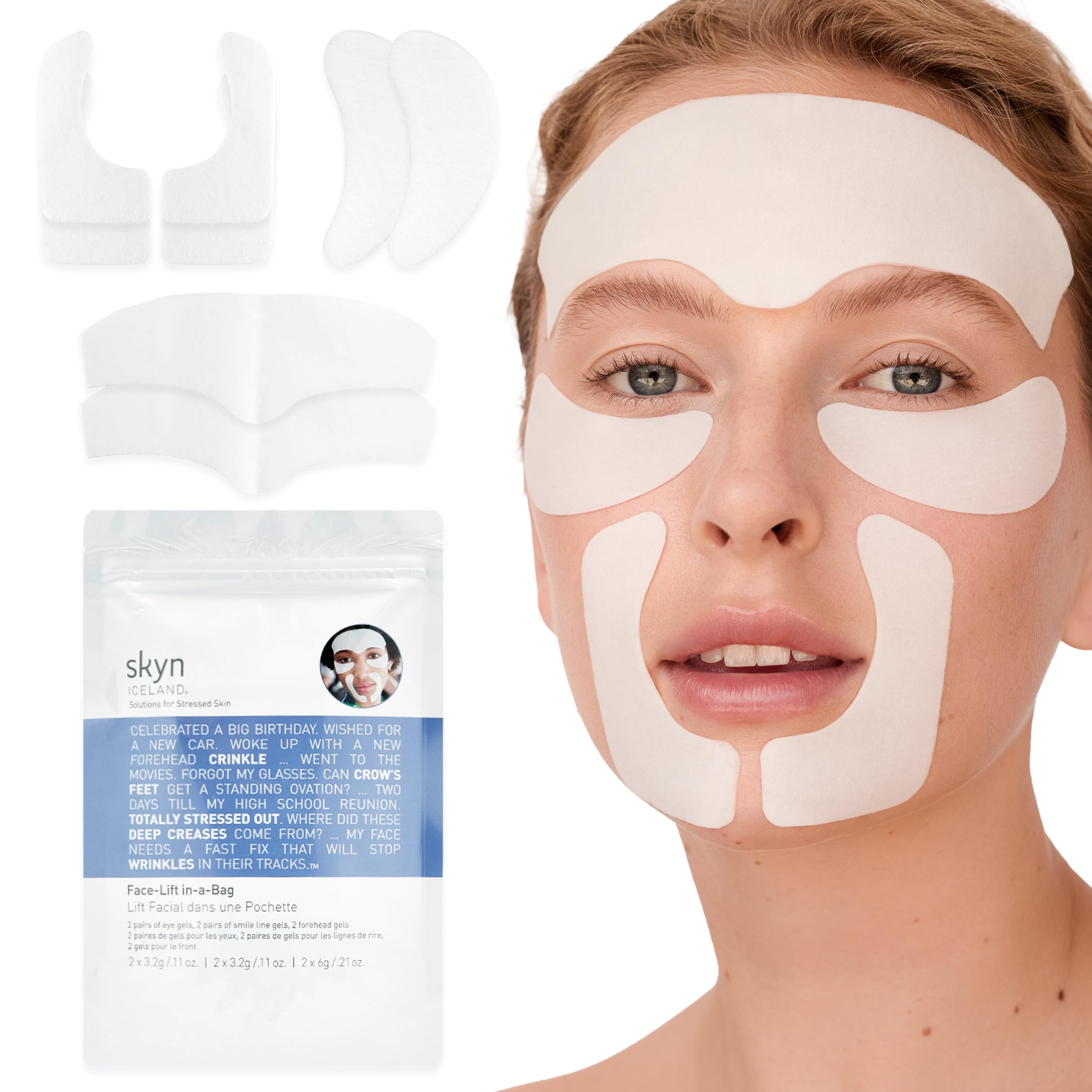 skyn ICELAND Facelift in-a-Bag Face Patches, Peptides & Coenzyme Q10, 6 Pcs