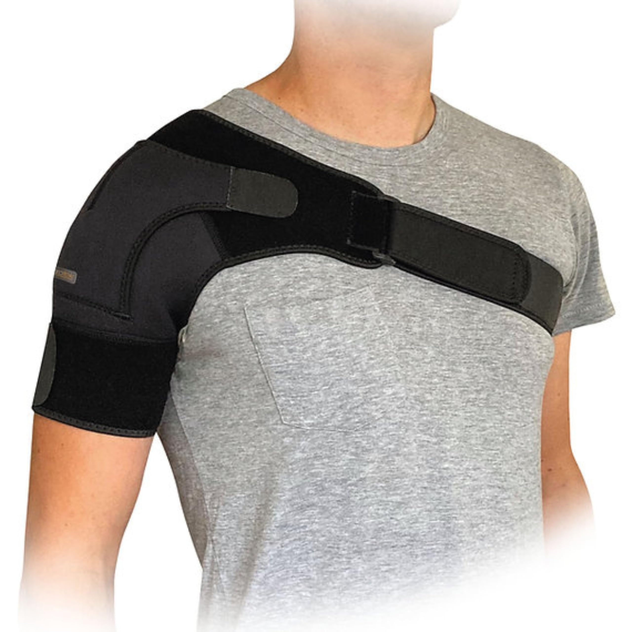 Tutore Spalla in Neoprene Ambidestro Regolabile, Taglia Unica | Supporto Spalla per Uomo e Donna, Sostegno per Lesioni, Distorsioni e Dolore, Aiuta la Stabilità e la Postura, Nero