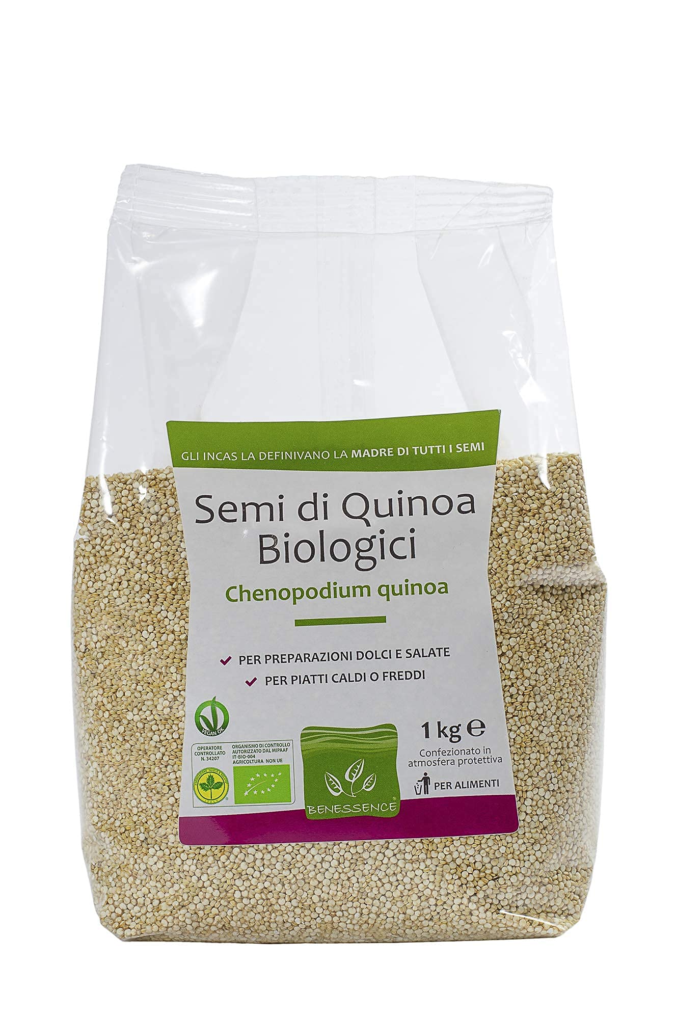 Benessence - Semi di Quinoa biologici in atmosfera protettiva - 3 confezioni da 1 Kg