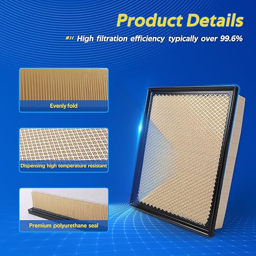 Miniatura 10 de Filtro de aire de motor de repuesto para 28113-L5100, se adapta a 2021-2023 Sorento Hybrid 1.6L, 2021-2023 Santa fe Hybrid 1.6L, 2022-2023 Tucson