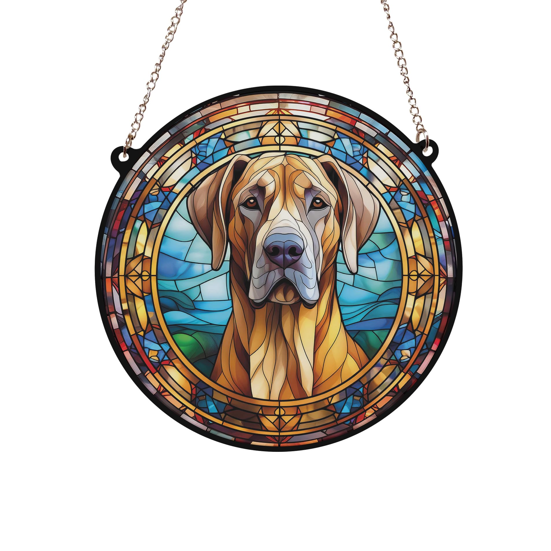 Great Dane Stained Glass Effect Suncatcher Gift for Dog Lovers - 13cm